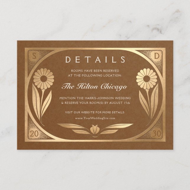 Carte D'accompagnement SOLARA III : Fiche Mariage Détails (Devant)