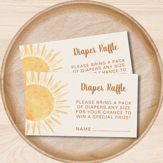 Carte D'accompagnement Soleil au baby shower de la couche (Créateur téléchargé)