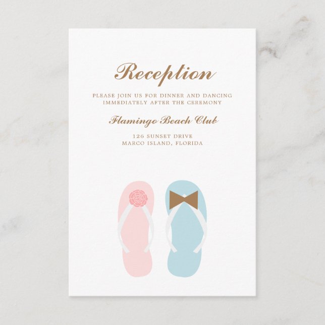 Carte D'accompagnement Son et ses sandales Beach Mariage (Devant)