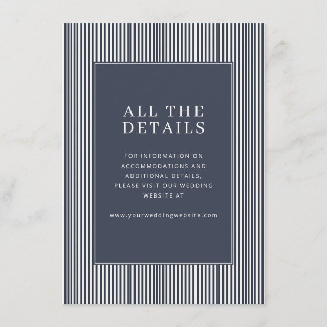 Carte D'accompagnement Sophisticated Navy Stripes (Devant)