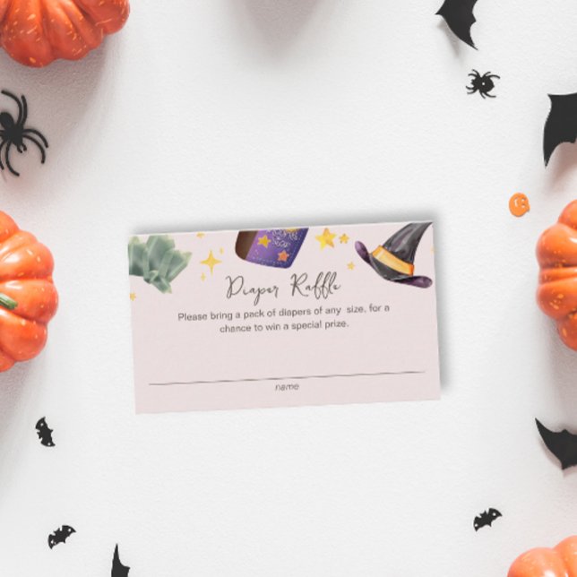 Carte D'accompagnement Sorcière Halloween fille Baby shower de raffle de  (Créateur téléchargé)