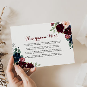 Carte D'accompagnement Souhait de lune de miel florale coloré Boho Luxe