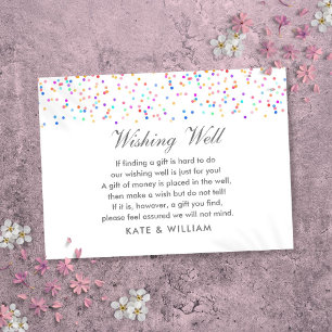 Carte D'accompagnement Souhaiter bien coloré Rainbow Confetti Mariage