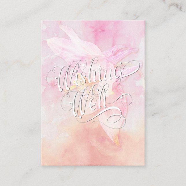 CARTE D'ACCOMPAGNEMENT SOUHAITER BIEN ROSE COLUMBINE EAU COULEUR SPLASH (Devant)