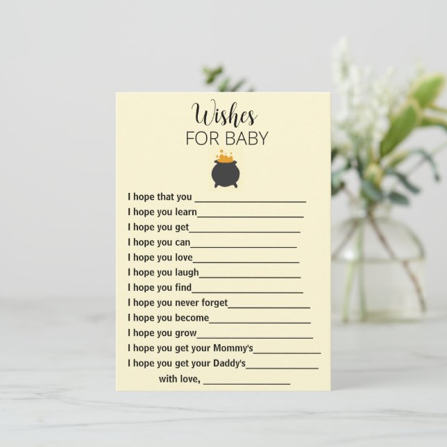 Carte D'accompagnement Souhaits pour le baby shower de brasserie (Debout devant)