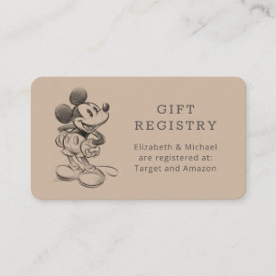 Carte D'accompagnement Souris Mickey vintage   Registre de cadeaux baby s