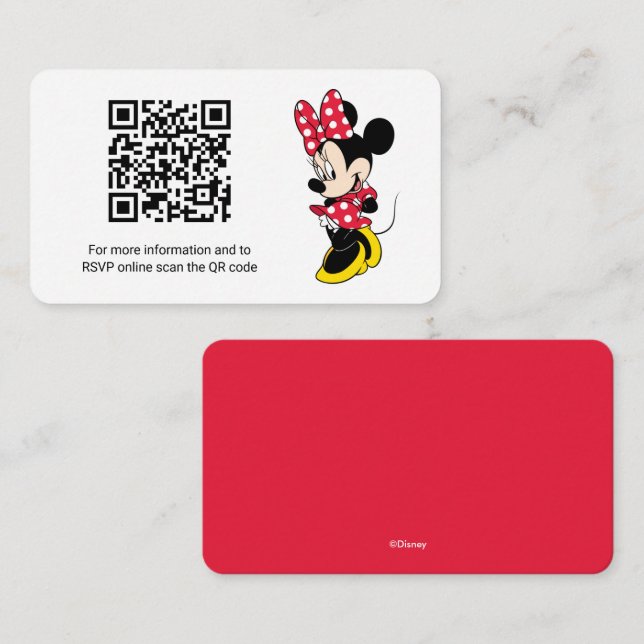 Carte D'accompagnement Souris Minnie moderne | Registre des cadeaux de Ba (Devant / Derrière)