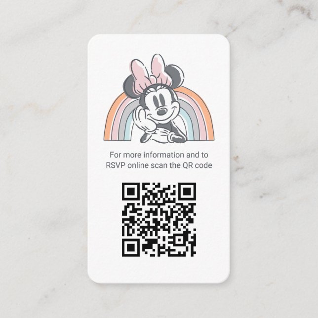 Carte D'accompagnement Souris Rainbow Minnie | Registre des cadeaux de Ba (Devant)