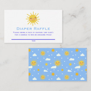 Carte D'accompagnement Souris soleil et nuages Baby shower Déchets Raffle