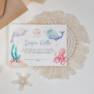 Carte D'accompagnement Sous la mer Baby shower nautique Déchets Raffle