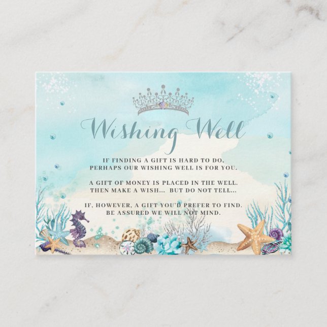 Carte D'accompagnement Sous la mer Douce 16 Quinceañera Wishing Well (Devant)