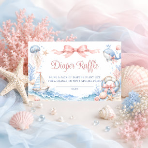 Carte D'accompagnement Sous la mer vous bientôt Baby Shower Tirage au sor