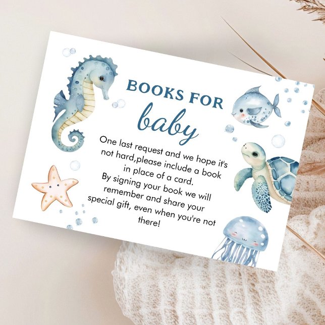 Carte D'accompagnement Sous Le Baby shower De Mer Livre Pour Bébé (Créateur téléchargé)