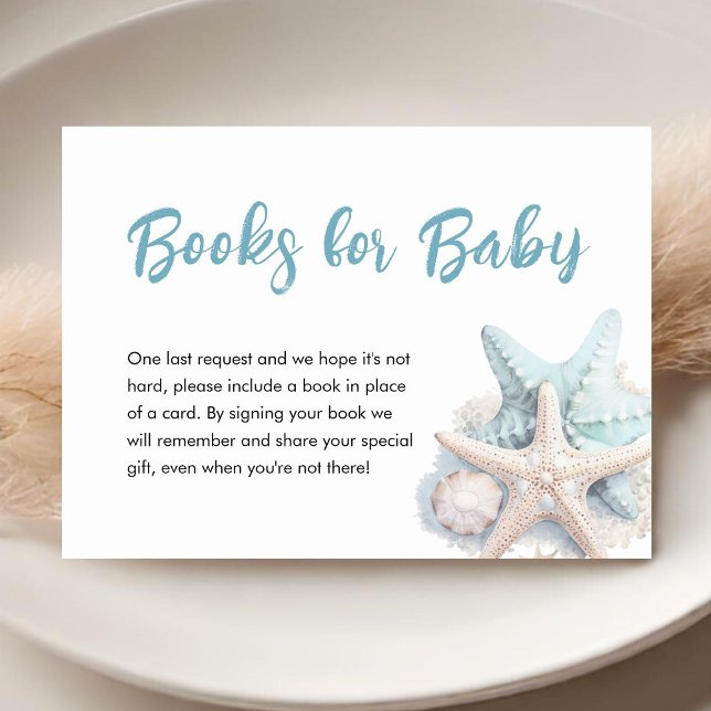 Carte D'accompagnement Sous Le Baby shower De Mer Livres Pour Bébé (Créateur téléchargé)