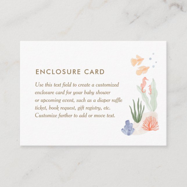Carte D'accompagnement Sous le Baby shower marin (Devant)