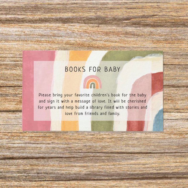 Carte D'accompagnement Sous le Rainbow Book pour Baby Boho Baby shower (Créateur téléchargé)