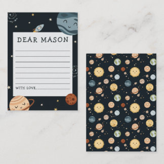 Carte D'accompagnement Space Adventure Playful Kids Birthday Time Capsule