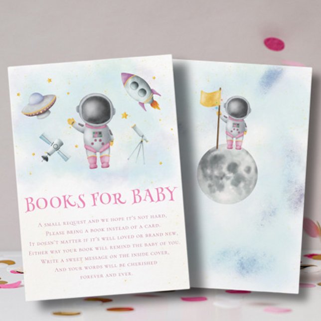 Carte D'accompagnement Space girl Astronaut rocket star Livres pour bébé (Créateur téléchargé)