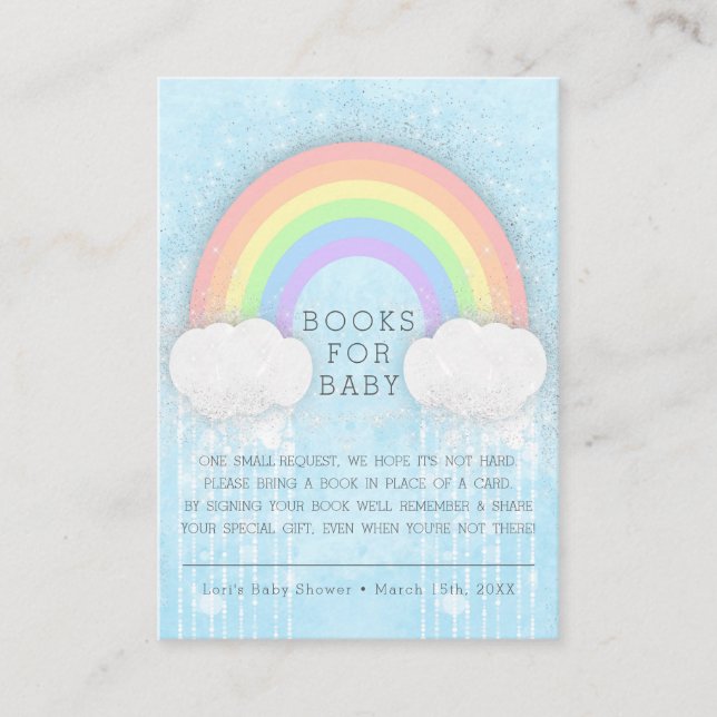 Carte D'accompagnement Sparkle Pastel Rainbow Livres Pour Baby Card (Devant)
