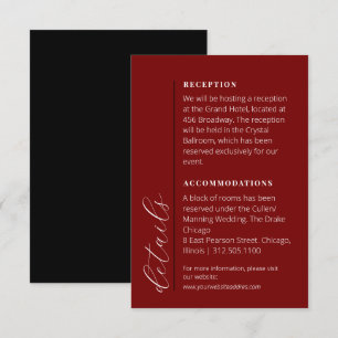Carte D'accompagnement Spectaculaire Mariage noir et rouge