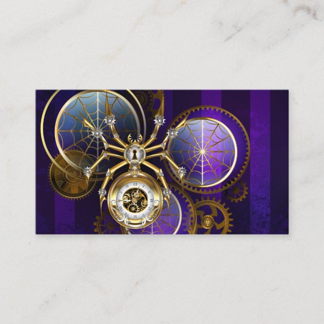 Carte D'accompagnement Spider Steampunk sur Arrière - plan pourpre (Devant)