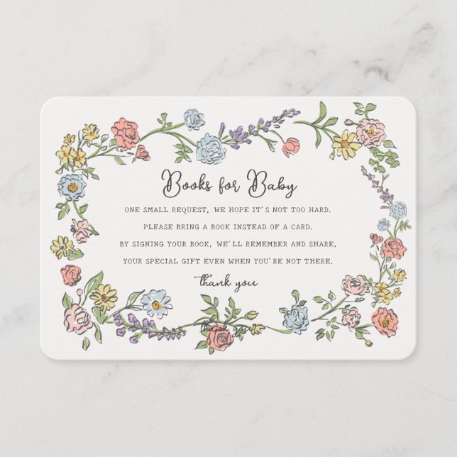 Carte D'accompagnement Spring Garden Party Livres pour Baby shower Insére (Devant)