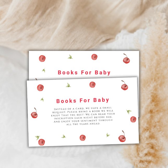 Carte D'accompagnement Spring Modern Cherry Sweets Livres Pour Baby showe (Spring Modern Cherry Sweet Books For Baby Shower Enclosure Card)