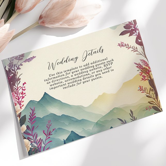 Carte D'accompagnement Spring Mountains Floral Mariage Détails (Créateur téléchargé)