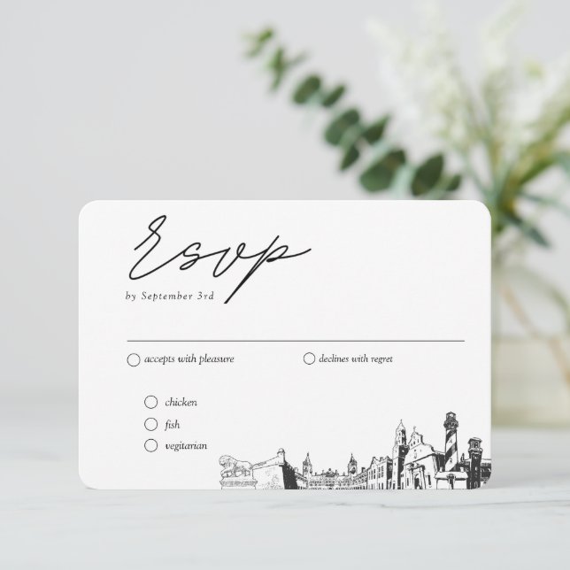 Carte D'accompagnement St Augustine Mariage traditionnel RSVP options de  (Debout devant)