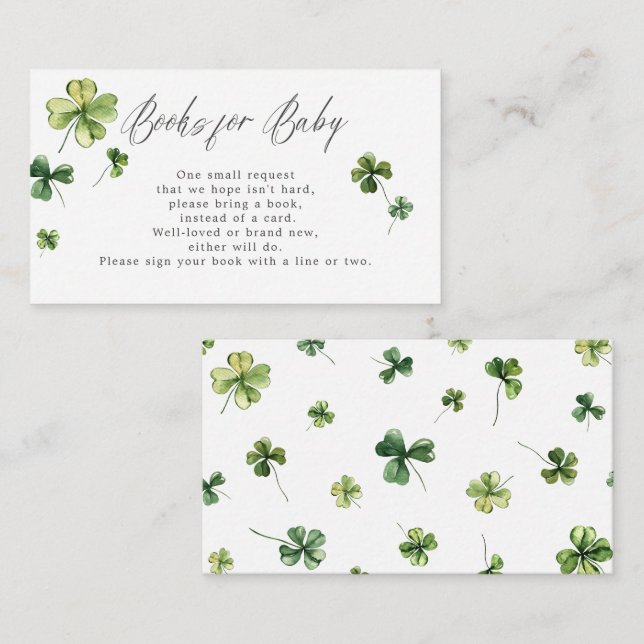 Carte D'accompagnement St. Patrick's Day Shamrock Lucky Books for Baby (Devant / Derrière)