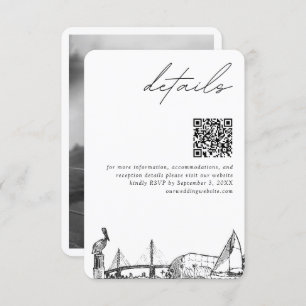 Carte D'accompagnement St Petersburg Mariage Détails modernes Code QR