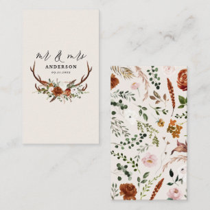 Carte D'accompagnement Stag mariage botanique rustique m et mme sparkle e