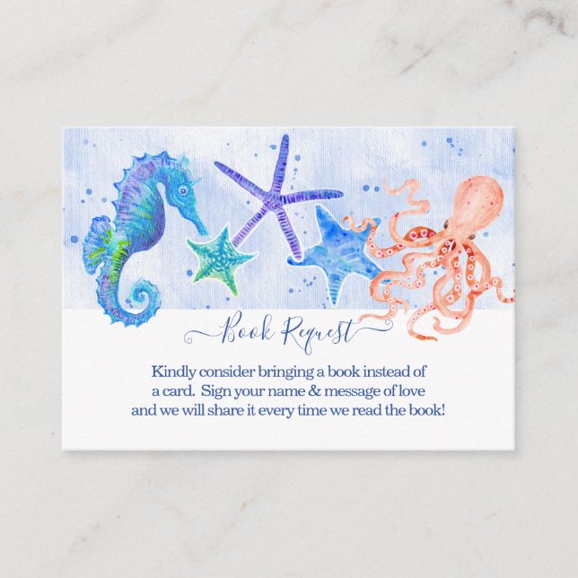 Carte D'accompagnement Starfish Octopus Seahorse Beach Boy Baby shower (Devant)
