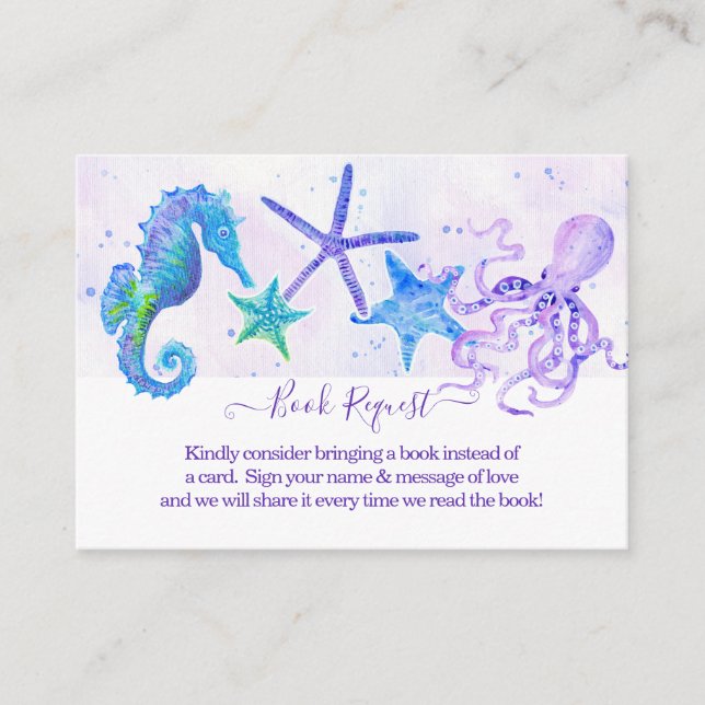 Carte D'accompagnement Starfish Octopus Seahorse Beach Girl Baby shower (Devant)