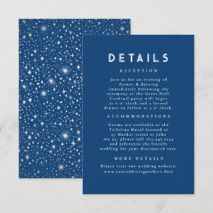 Carte D'accompagnement Starry Night Celestial Blue Détails du Mariage