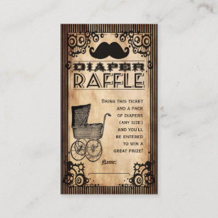Carte D'accompagnement Steampunk Look Baby Boy Diaper Raffle Ticket