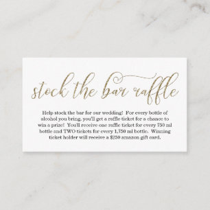 Carte D'accompagnement Stock de la Barre Raffle Card Bridal Shower Invita