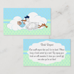 Carte D'accompagnement Stork avec un mignon petit bébé garçon Demande de 
