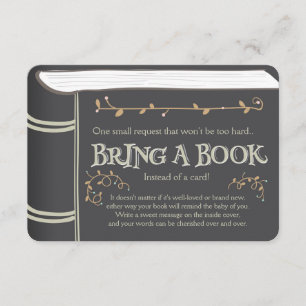 Carte D'accompagnement Storybook Apportez un Baby shower de livre Vintage