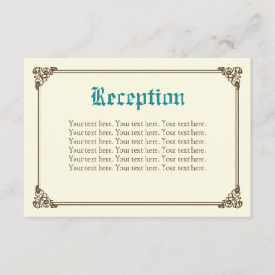 Carte D'accompagnement Storybook Fairytale Mariage Insert Card - Turquois