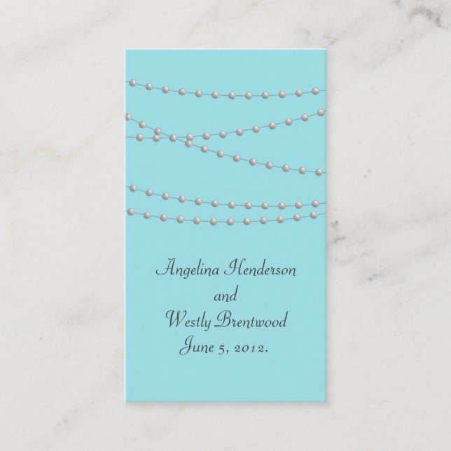 Carte D'accompagnement Strands de perles sur le site Mariage Turquoise (Devant)