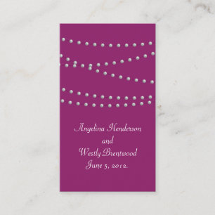 Carte D'accompagnement Strands de perles sur Magenta Mariage Website Card