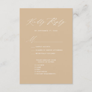 Carte D'accompagnement Style Beige moderne Élégant Script Mariage simple