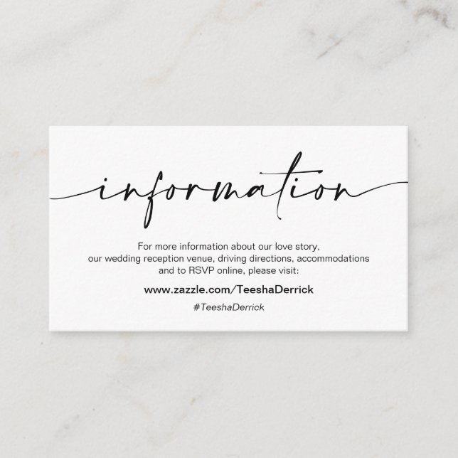 Carte D'accompagnement Stylo décontracté minimaliste à encre noire, détai (Devant)