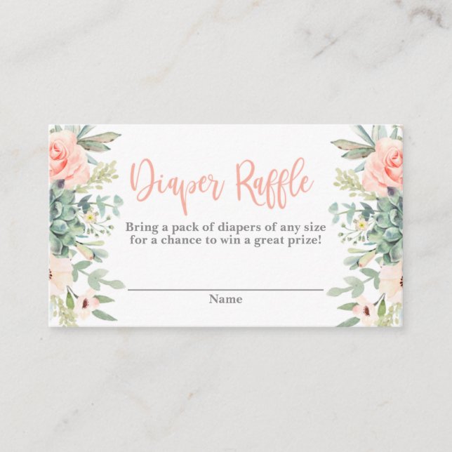 Carte D'accompagnement Succulents Raffle de couches (Devant)