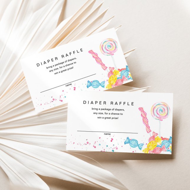Carte D'accompagnement Sucrerie Candy Boutique Baby shower Déchets Raffle (Créateur téléchargé)