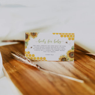 Carte D'accompagnement Summer Honeypeb Sunflowers Livres Pour Bébé
