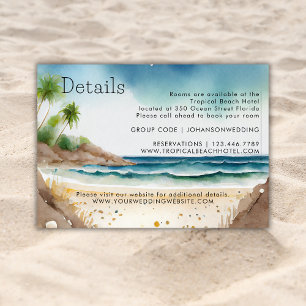 Carte D'accompagnement Summer Ocean Beach Wedding Détails simples