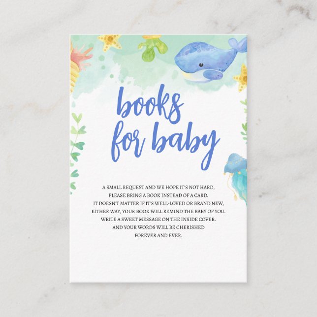 Carte D'accompagnement Summer Under the Sea Baby shower Livres pour bébés (Devant)
