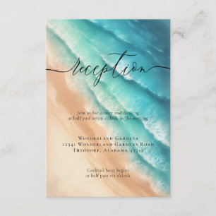 Carte D'accompagnement Sun Beach Ocean Blue Wedding Détails de la récepti